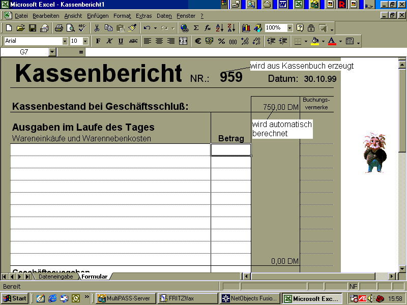 Kassenbericht obere Hlfte